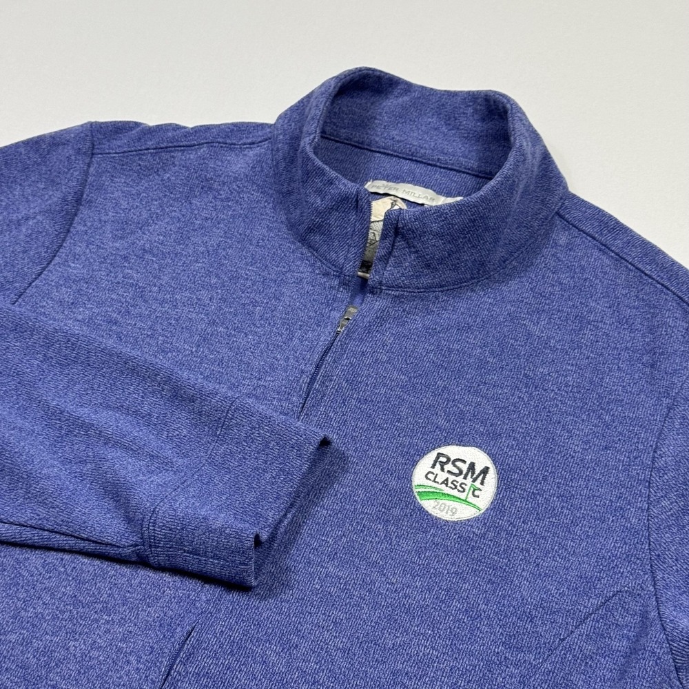 Peter Millar Jacket Women XL Blue Heather Knit Quarter Zip RSM Classic Golf 2019